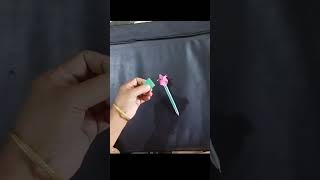 how to make paper flower fan pen morgina paper crfts amp artshortyoutube shortsfeed diy [upl. by Selinski]