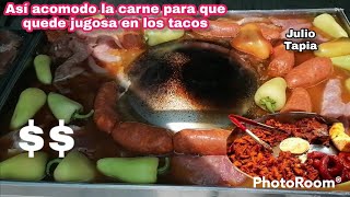 Así acomodo la carne para que quede jugosa en los tacos arreglo mi comal para tacos desde mi negocio [upl. by Tnilk]