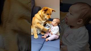 This dog takes care of this child shortsvideo [upl. by Haldas]