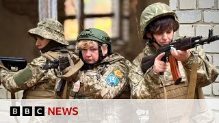 Its scary  sos giving birth The female unit in Ukraine gunning down Russian drones  BBC News [upl. by Naffets]