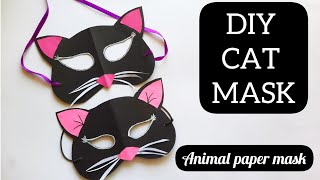 How To Make Cat Mask with Paper  DIY Paper mask  Animal Mask ideas  Animal Puppets [upl. by Crespi864]