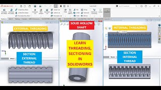 HowLearn to do THREADS External Internal Metric Square SECTIONING  SOLIDWORKS Tutorial 1080p [upl. by Shiekh]