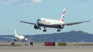 Boeing 767300 British Airways landing  cockpit visit [upl. by Akehsay]