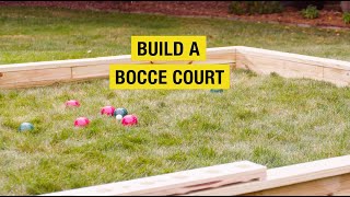 How to Build a DIY Bocce Ball Court  YellaWood [upl. by Nonnad]