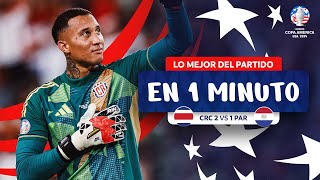 LO MEJOR DE COSTA RICA 21 PARAGUAY EN 1 MINUTO  CONMEBOL COPA AMÉRICA USA 2024™ [upl. by Atterahs178]