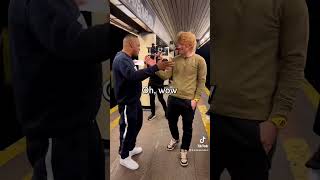 Ed Sheeran surprises busker singing his song on subway platform shorts [upl. by Yalahs476]