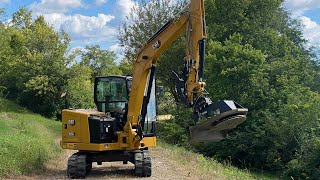 Brush cutter for the Mini Excavator  Very Impressive [upl. by Nivrae]