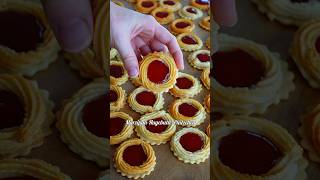 MarzipanHagebuttePlätzchen 🍪 Sorte 530 backen rezept recipe bake plätzchenbacken christmas [upl. by Olnay]