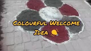 Beautiful Welcome Rangoli Designs with Colours  Special Rangoli  By heavenlady4007 [upl. by Eoin421]