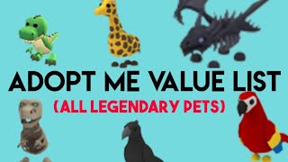 Adopt Me ALL Legendary Pets Value ListDecember 2020 [upl. by O'Kelly]