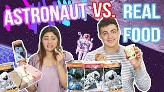 ASTRONAUT VS REAL FOOD CHALLENGE  gross food  Just Ameerah [upl. by Nitnilc]