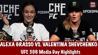 UFC 306 Alexa Grasso amp Valentina Shevchenko 3 Media Day Highlights [upl. by Nosnevets]