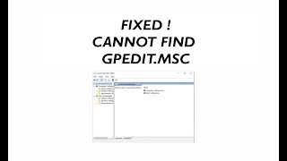 Windows cannot find gpeditmsc  How to Enable the Group Policy Editor in Windows 10 [upl. by Royo729]