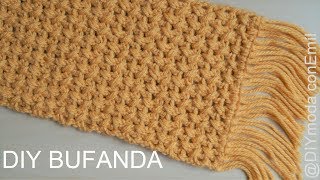 Bufanda de lana a crochet fácil y rápido paso a paso [upl. by Ydor909]