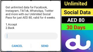 How can I get unlimited data on DU  Du Unlimited Social Pass AED 80 For 30 Days [upl. by Nyltyak642]