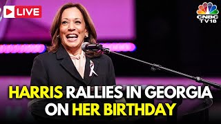 Kamala Harris LIVE Harris Campaigns on her Birthday in an Early Vote Event in Georgia  USA  N18G [upl. by Fendig]