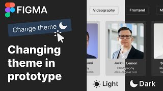 FIGMA Prototype  Change Theme in Prototype with variants Dark amp Light [upl. by Irol]