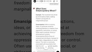 What Does Emancipatory Mean [upl. by Nonrev400]