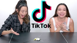 Trying Viral TikTok Challenges  Merrell Twins [upl. by Tamsky80]