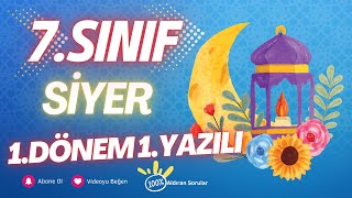 7Sınıf Peygamberimizin Hayatı SİYER 1Dönem 1Yazılı Soruları ve Çözümü 2023 � Çıkabilir 😊😊😊 [upl. by Anauqal]