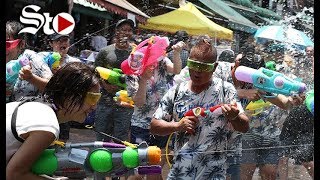 💦🔫Inician los festejos del Año Nuevo en Tailandia [upl. by Falconer]