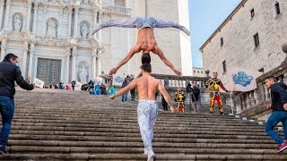 Vietnamese circus artists break world record in head to head balance stunt [upl. by Buckden]