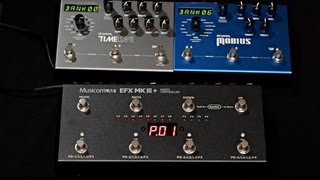 Programming MusicomLab EFX MKIII to bypassactivate Strymon Timline and Mobius [upl. by Elyac]