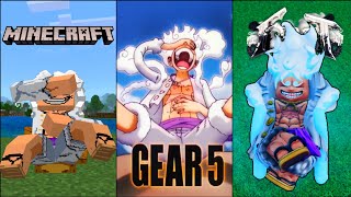 Gomu Gomu No Mi Gear 5 In Minecraft Vs Roblox Vs Anime [upl. by Honor]