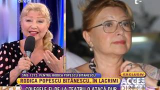 Colegele de teatru o atacă dur pe actriţa Rodica Popescu Bitănescu [upl. by Lucias]