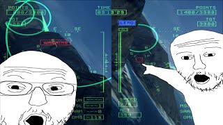 Ace Combat 0 The Belkan War  VS mode Stage IV Air race Splitscreen [upl. by Naujaj]