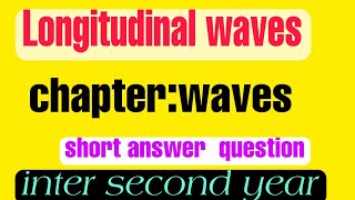 LONGITUDINAL WAVES AND THEIR PROPERTIES  waves  intermediate [upl. by Marrissa]