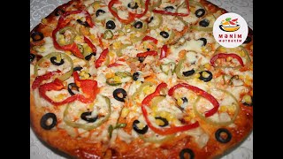 Toyuqlu Pizza Resepti Hələ Belə Dadlısını Yeməmisiniz [upl. by Elcarim]