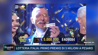 LOTTERIA ITALIA PRIMO PREMIO DI 5 MILIONI A PESARO [upl. by Ennaehr]