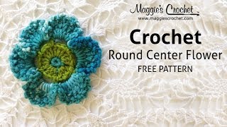 Round Center Flower Free Crochet Pattern  Right Handed [upl. by Aradnahc]