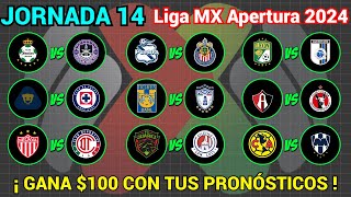 PRONÓSTICOS Liga MX APERTURA 2024 Jornada 14 [upl. by Karla]