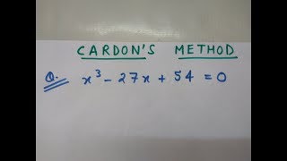 CARDANS METHOD MATHEMATICS2 [upl. by Ahel906]