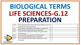 LIFE SCIENCES PREPARTIONLIFE SCIENCES GRADE 12 BIOLOGICAL TERMS THUNDEREDUC BY MSAIDI [upl. by Htims]