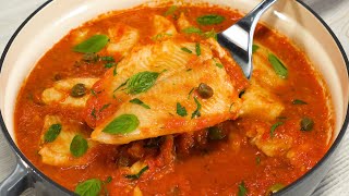 Pesce Alla Puttanesca – FISH PUTTANESCA  Cod Fish in Puttanesca Sauce Recipe by Always Yummy [upl. by Novello]