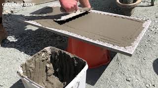 Laying Porcelain On A Mortar Bed  Step By Step Guide From Paving Shop [upl. by Ecidnac161]