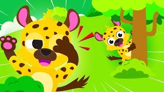 Jungle Animals Peekaboo Bouncing Monkeys  ♫ Find All the Animals Roaring Lion ♫ by Little Angel [upl. by Stasny]