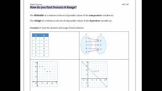 Determining Domain amp Range MCF3MMCR3U [upl. by Lovell]