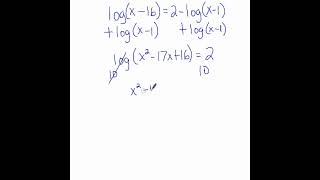 Solving Logarithmic Equations Part 3 mathshorts [upl. by Brest]