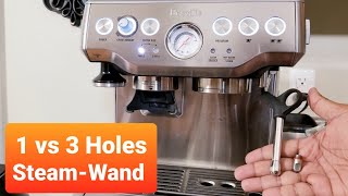 1 vs 3 Hole Steam Nozzle Comparison  Breville Barista Express [upl. by Magee]