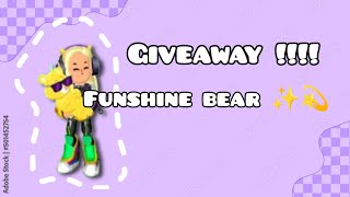 GIVEAWAY OF FUNSHINE BEAR ✨🤓💫pkxdaesthethic giveaway 000 [upl. by Htiaf171]