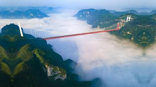 WORLDS MOST BEAUTIFUL MOUNTAIN BRIDGE  AIZHAI BRIDGE EXPRESSWAY 矮寨大桥 编辑 bridge engineering [upl. by Wasson]