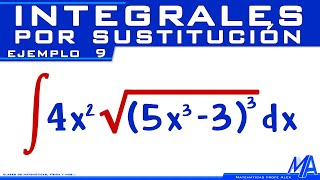 Integral de una Raíz  Integrales por Sustitución  Cambio de variable  Ejemplo 9 [upl. by Ap60]