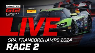 LIVE  Race 2  SpaFrancorchamps  Fanatec GT2 Europe 2024 English [upl. by Spiegleman102]