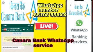 Canara Bank WhatsApp service Canara Bank WhatsApp number [upl. by Tennes]