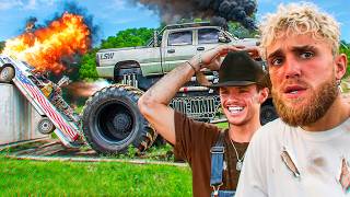 Burning Cars with Whistlin Diesel Jet Engine Monster Truck [upl. by Ahselat622]