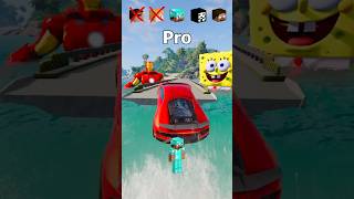 NOOB vs Girl vs PRO vs HACKER vs HEROBRINE Car Jump Challenge 😂 🚗 shorts beamngdrive [upl. by Lupien]